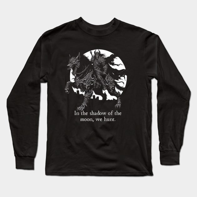 Evil Warrior On A Dire Wolf Long Sleeve T-Shirt by OddlyNoir